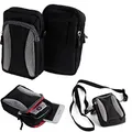 K-S-Trade Qualitativ & Innovativ Fototasche Für Panasonic Lumix DMC-LX15 Gürtel-Tasche Holster Umhänge Tasche Kameratasche, Schwarz-grau