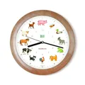 KOOKOO KidsWorld Holz, Bauernhofuhr mit 12 echten Tierstimmen vom Land