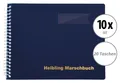 10 blaue Marschbücher im Querformat von Helbling mit 20 Taschen für Blaskapellen