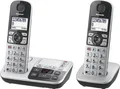 Panasonic Festnetz Telefone KX-TGE522GS Schnurlos 2 Stück mit Stationen. B Ware