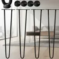Melko - 4x Hairpin Legs 71cm Tischbeine Schwarz Haarnadelbeine Stahl Tischgestell