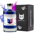 BÖSER KATER Magic Two Faced Gin | Farbwechsel-Effekt von Blau zu Violett durch Tonic Water | Das perfekte Geschenk in hochwertiger Geschenkbox | Handgemacht & perfektionierter Geschmack 0,5l 40% Vol.