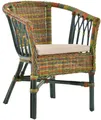 Stapelbarer Rattan-Sessel/Stuhl aus Natur-Rattan inkl. Polster/ in Farbe Bunt