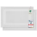 Komfortec 2er Badvorleger aus 100% Baumwolle, 600 GSM, Duschvorleger, Waschbar, Badteppich, Saugfähig, Frottee, 50x70 cm, weiß