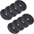 ScSPORTS® Hantelscheiben - Set, 2/4/5/10/15/20 kg, Ø 30/31 mm, Gusseisen - Gewichtsscheiben, Hantelscheiben-Set, Hantelgewichte, Fitness Scheiben, Gussscheiben, Gewichte (20 kg (8 x 2,5))