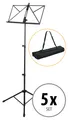 5x SET Notenständer Notenstativ Notenpult Notenablage Musicstand Tasche robust