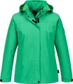 Blue Wave Damen Funktionsjacke Britta - Regenjacke Funktionsmantel mit Mesh-Futter und abnehmbarer Kapuze in Grün Größe 36