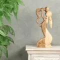 Oriental Galerie Dekofigur Figur Abstrakt Mutter mit Kind Holz 50 cm (1 St), geschnitzt, Holzdeko, Kunstfigur, Skulptur, Kunstobjekt
