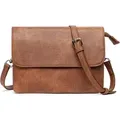 Damen Umhängetasche Retro-braun vegan Leder Crossbody Handtasche