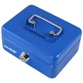 HMF 102122-05 Kinder Spardose, Geldkassette abschließbar mit Schlitz | 12,5 x 9,5 x 6 cm | Blau