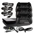 PS4 Konsole Modell Cuh-1216A 500Gb in Schwarz #34 + Stromkabel + HDMI + 3 original Controller mit Ladekabel