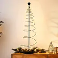 Weihnachts Lichter Baum 80cm schwarz - 47 LED - Spiral Deko Tanne Timer Batterie