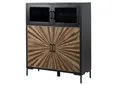 Highboard Sheesham 120x45x145 schwarz lackiert SUN #103