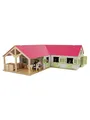 Kids Globe - Horse Corner Stable with 3 Boxes and Storage Pink 1:24