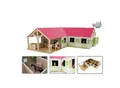 Kids Globe Pferdehof / Reiterhof 1:24, pink, Bauernhof Holz, Maße 68x77x27 cm