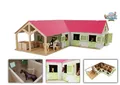 Kids Globe Spielwelt Kids Globe Pferdehof / Reiterhof 1:24, pink, Bauernhof Holz, Maße
