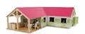 KIDS GLOBE - Stall mit 3 Boxen und Stauraum 68 x 77 x 27 cm - 1/24 - KID610210