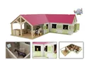 Kids Globe Pferdehof / Reiterhof 1:24, pink, Bauernhof Holz, Maße 68x77x27 cm