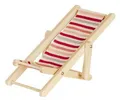Melody Jane Puppenhaus Miniatur Holz Pink Und Rot Gestreift Klappstuhl