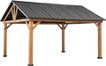 Sunjoy Zedernholz Gazebo / Pavillon 4x5 REBRA - 404cm x 465cm, anthrazit