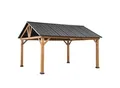 Sunjoy Pavillon Zedernholz Gazebo REBRA - 404cm x 465cm, anthrazit