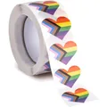 Progress Herz-Aufkleber für LGBTQ Pride, Regenbogenflagge, 500 Stück, 22 x 25 mm