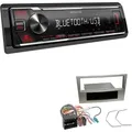 Kenwood KMM-BT209 1-DIN Autoradio Bluetooth USB AUX-In Short Body mit Einbauset für Opel Corsa D satin stone