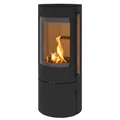 H&M Kaminofen EVO 2.1 Stahl Schwarz Schwedenofen rund groß 7kw Holzofen Kamin