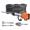 VEVOR Abrisswagenheberhammer, 2200 W, Elektrischer Jackhammer, Strapazierfähig, 1400 BPM Betonbrecher 4 Stück Meißel Bit, Handschuhe