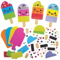 Baker Ross FN564 Eis am Stiel Mix & Match Magnet-Sets – 8er-Pack, Schaumstoff-Bastelsets für Kinder