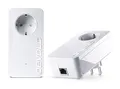 devolo dLAN 1200+ Starter Kit Powerline (1200 Mbit/s Internet über die Steckdose, 1x LAN Port, 1x Powerlan Adapter, integrierte Steckdose, PLC Netzwerkadapter) weiß