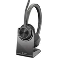 Poly Voyager 4320 UC – Kabelloses Headset mit Halterung, schwarz - Schwarz