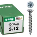 SPAX Universalschraube, 3,0 x 12 mm, 1000 Stück, T-STAR plus, Senkkopf, Vollgewinde, 4CUT, WIROX A3J, 1191010300125