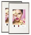 IDEAL TREND 2er 3er 5er Pack Photo Style Set Bilderrahmen Wanddeko Collage Poster Kunststoff Rahmen: Farbe: 2er Pack Stahl | Format: 10x15