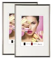 IDEAL TREND Bilderrahmen 2er 3er 5er Pack Photo Style Set Bilderrahmen Wanddeko Collage Poster, für 2 Bilder (2 St), Hochwertiger Kunststoffrahmen halbrunde Leiste Echtglas MDF-Rückwand