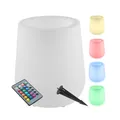 tectake LED-Blumentopf, als Blumentopf mit LED-Beleuchtung, 12 W, samt Fernbedienung und Leuchtmittel, 38 x 44 cm, inkl. Erdspieß und 3 Standfüße