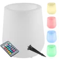 tectake® LED Blumentopf, beleuchteter Blumentopf für Pflanzen, als Weinkühler, Eisbehälter, Flaschenkühler, Deko Garten, Gartenbeleuchtung, Tischdeko, Terrassen Deko - Curve Pot, Ø 38 x 40 cm