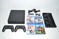 Playstation 4 / PS4 Slim 500GB Schwarz + 2 Controller + Kühlständer + 4 SPIELE