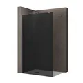 doporro Walk-in-Dusche Duschwand für Dusche Duschabtrennung schwarz Profil Nano Glas, Einscheibensicherheitsglas, Chrom