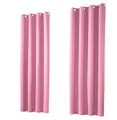 heimtexland ® 1 Paar Thermo- Verdunklungsgardinen Ösenschal Vorhänge Verdunkelnd Isolierend Blickdicht Verdunkelungsvorhänge HxB 245x135 Rosa Typ139