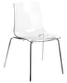 Beliani Set aus 2 Esszimmerstühlen, transparenter Kunststoffsitz, Metallbeine, Silerton