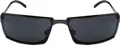 Coole Edelstahl Sonnenbrille Herren Rechteckig Schmal Schwarz Matrix-Neo-Style Festivalbrille Raverbrille Bikerbrille