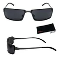 Coole Unisex Sonnenbrille Schmal Rechteckig Schwarz Security Techno Brille L621