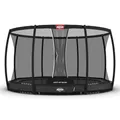 BERG Champion InGround Trampolin 380 Grau | Bodentrampolin mit Sicherheitsnetz Deluxe | Airflow Pro Sprungtuch für 150% mehr Luftstrom | TwinSpring V-Federn | UV-beständiger Rand | Garten & Outdoor