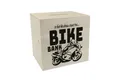 speecheese Spardose Bike Bank Spardose aus Holz in schwarz zum Thema Motorradkauf und