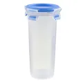 EMSA Clip & Close Trinkbecher, rund, 0,5 L, mit Deckel, Aufbewahrungsbox, 100 Prozent dicht, spülmaschinen-, gefrier-, mikrowellenfest, Transparent, Blau, Made in Germany, 508554