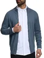 Indicode Herren Lau Strickjacke mit Stehkragen aus 80% Baumwolle | Cardigan für Männer China Blue Mix, XXL