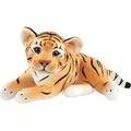 BRUBAKER Tiger Kuscheltier - 30 cm Stofftier - Baby Plüschtier Raubkatze Liegend - Kinder Plüsch Spielzeug, Braun - Braun
