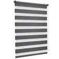 Sekey Doppelrollo Klemmfix ohne Bohren für Fenster, Doppelrollo 70 cm breit, Duo Rollo Jalousie Sonnenschutz, 70x100cm, Dunkelgrau