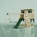 OutdoorToys Spielturm Nils aus Holz in Grün Dunkelgrün, mit Kinderschaukel